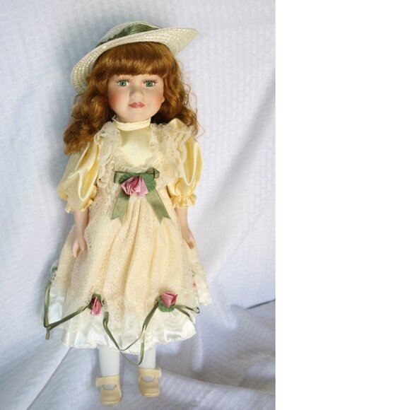 Victorian Hand Painted Porcelain Doll 18" Tall - Picture 6 of 7